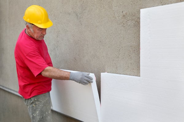 Construction site, thermal insulation of wall